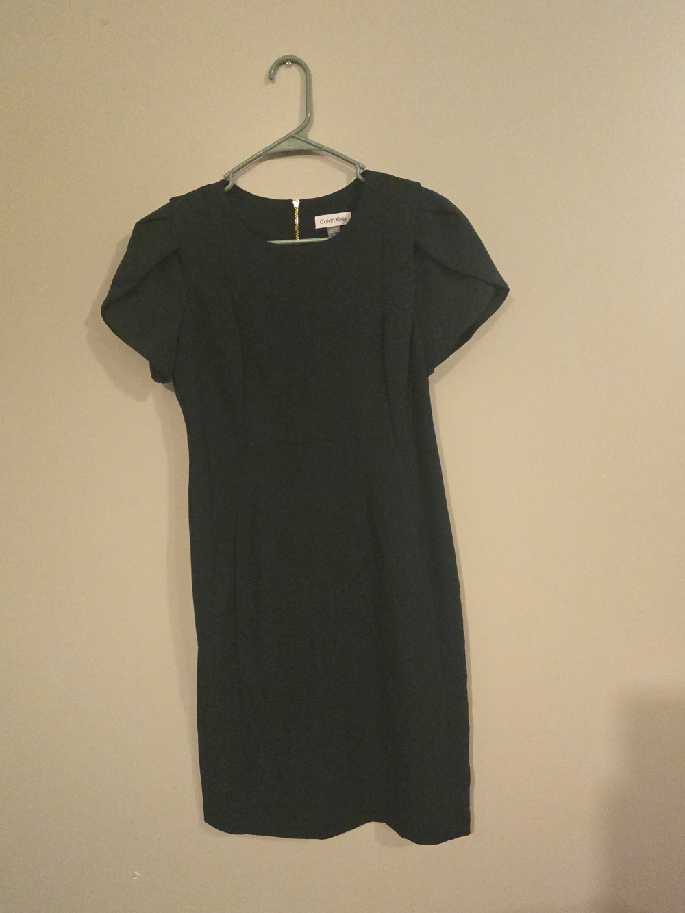 Calvin Klein Forest Green Structured Sheath Dress